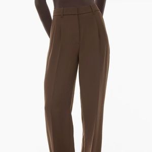 Wilfred Aritzia Chocolate Brown Straight Leg The Effortless Pant. Cropped